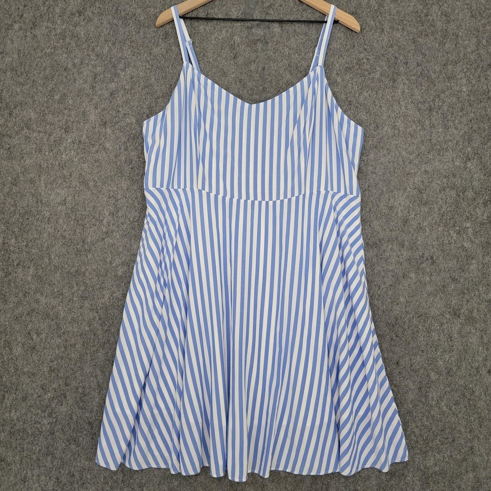 Old‎ Navy Dress Womens 2XL Blue Stripe Cami Sundress Adjustable Straps Lined